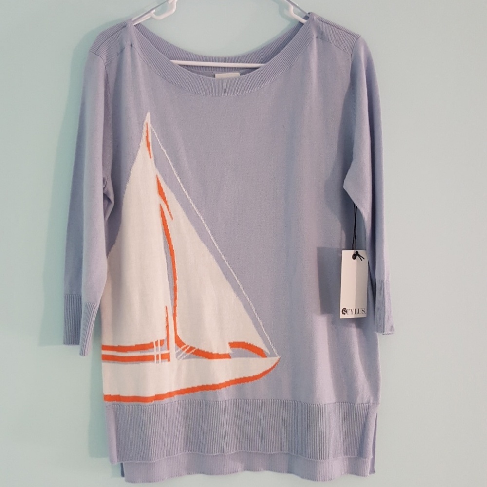 NWT Stylus Boat Detail Sweater
